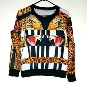 T Mani Leopard Print Women's Junior Sweatshirt